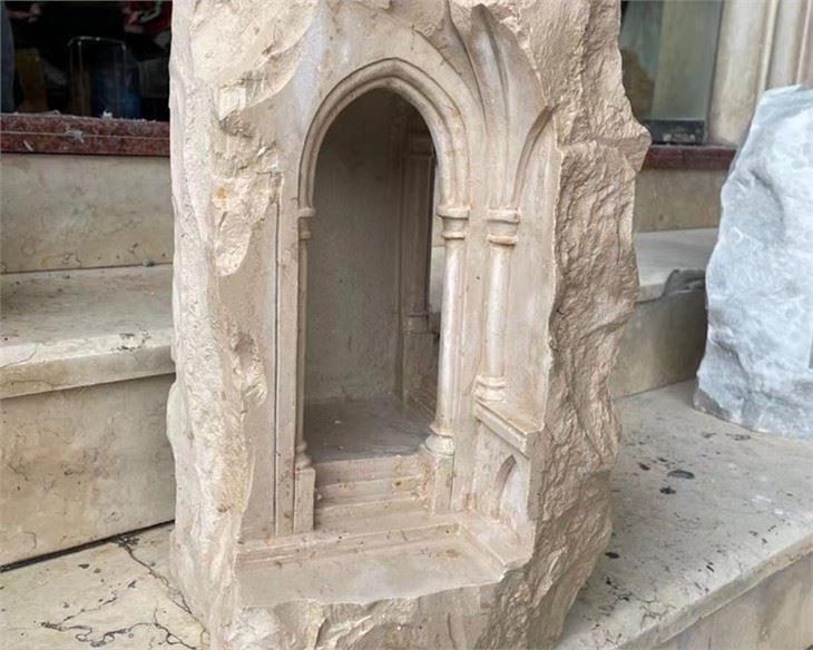 Beige Modern Stone Sculpture Beige Modern Stone Sculpture