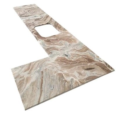 Fantasy rjav marmorni kuhinjski pult